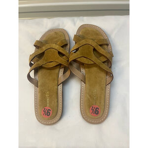 NWOT Minnelli Brown Suede Leather Sandals Women Size EU 41/US 9.5